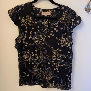 Black Floral Blouse